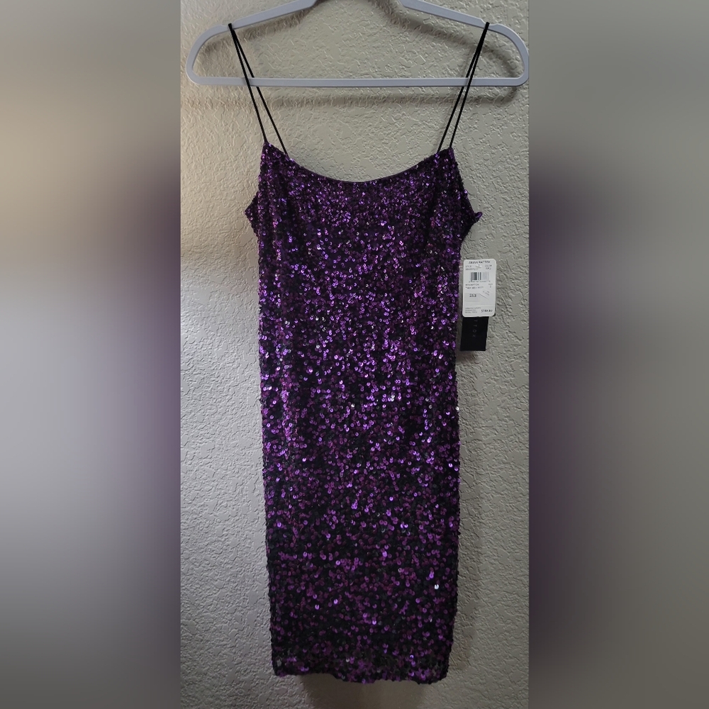 AIDAN MATTOX SEQUIN SPAGHETTI STRAPS PROM  DRESS  Size 2 NWT